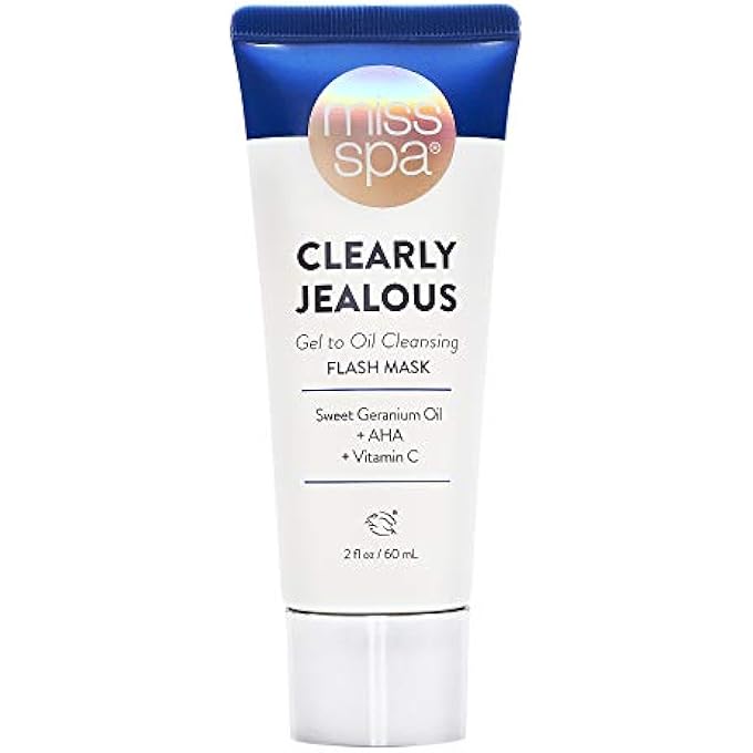 MISS SPA GEL CLEANSING FLASH FACE MASK FOR WOMEN, VITAMIN C, MAKE-UP REMOVER, ALPHA HYDROXY ACID, ANTIOXIDANT, REMOVE IMPURITIES & DIRT, EXFOLIATE & BRIGHTEN SKIN, DERMATOLOGIST TESTED,2 OZ. - Image 1